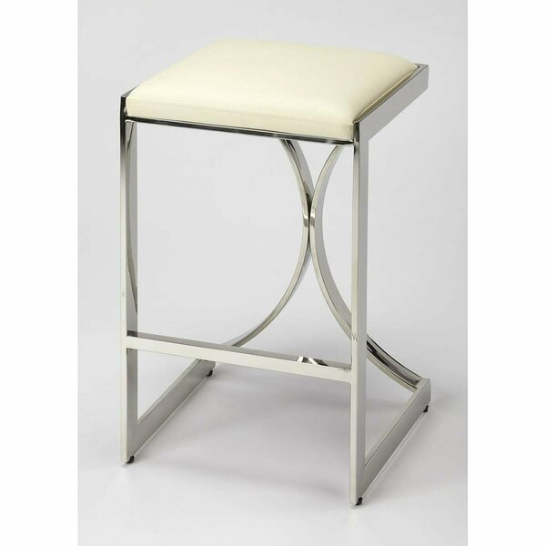 Homeroots 24 x 14 x 14 in. Silver Plated Counter Stool 389116